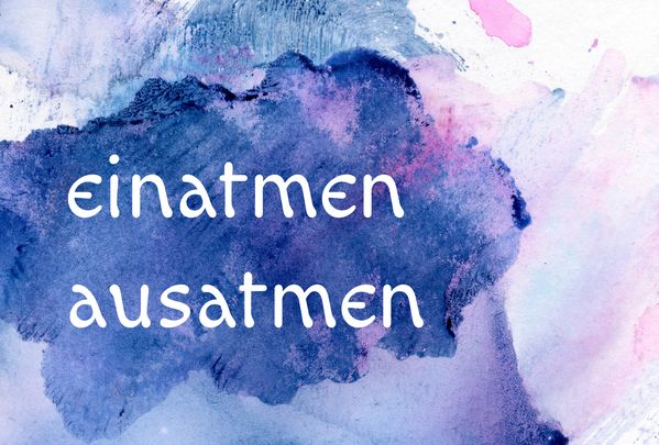 Atem einatmen ausatmen blau Watercolour