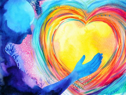 Herz Gedanke bunt Watercolour