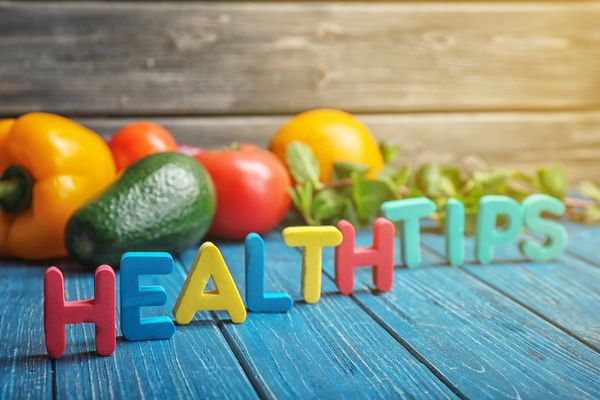 Gesundheit Tipps Gemüse Buchstaben bunt