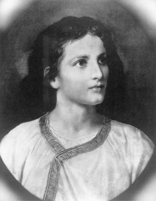 Jesus Christus Kind Portrait Grautöne